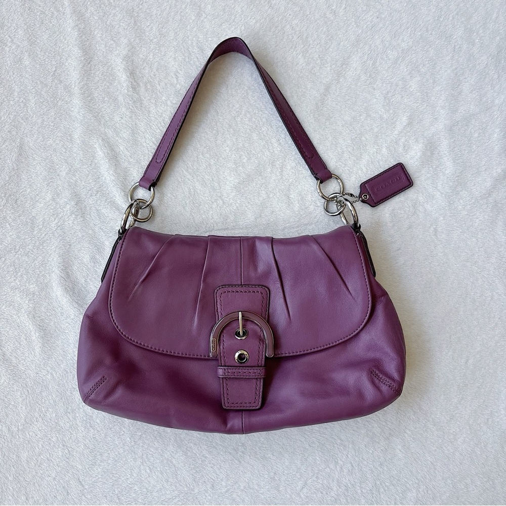 Elegant Purple Leather Shoulder Bag